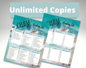 Cruise Packing List | Printable | Instant Download | Beach Days