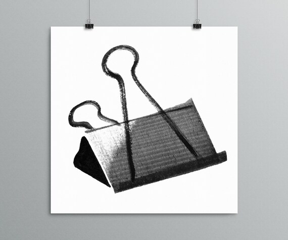 Office Decor Binder Clip Office Supplies Office Painting Etsy