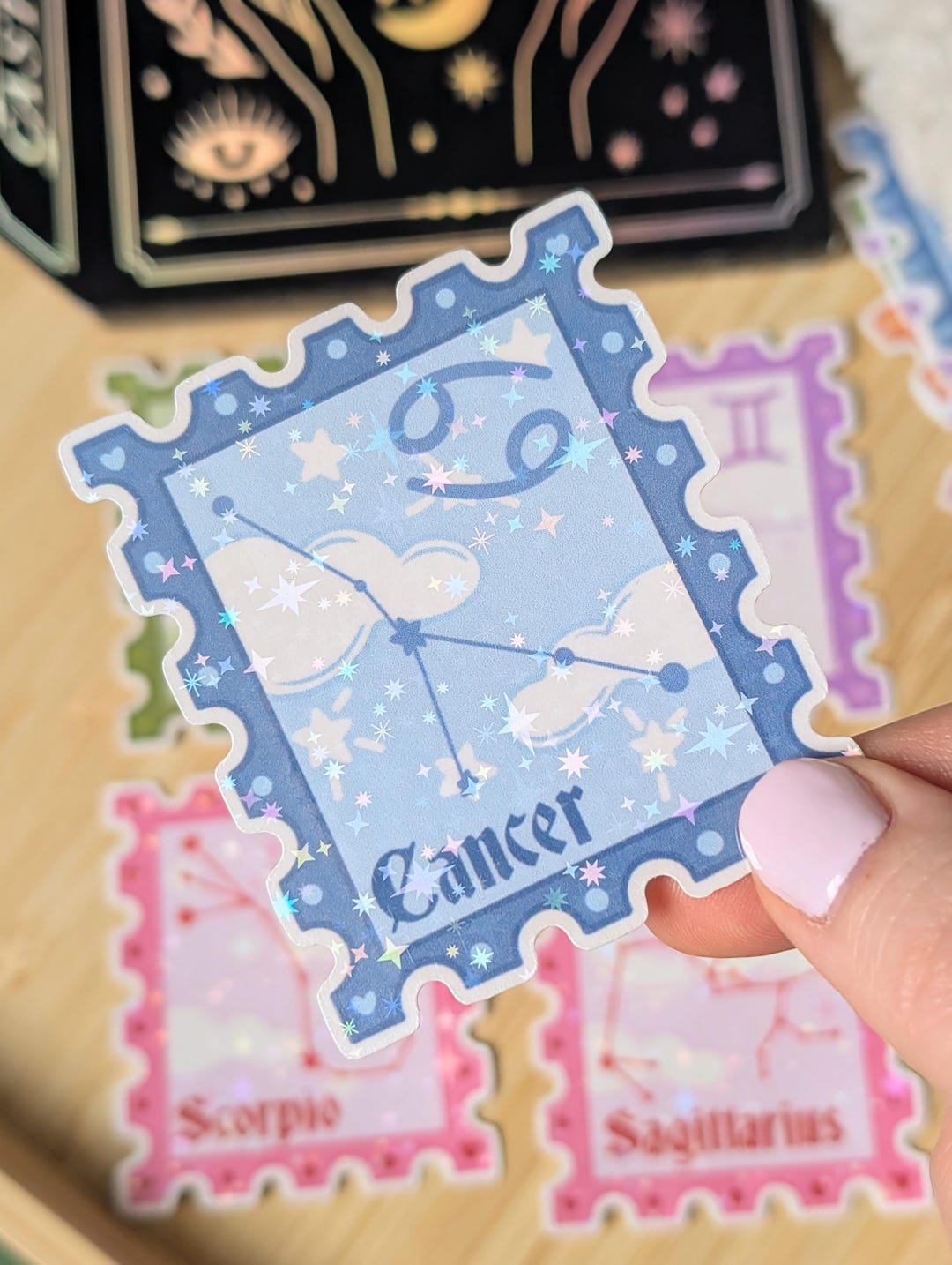 Cancer Zodiac Stamp Sticker | Water Sign Astrology | Constellation ...