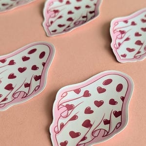 Pink Ghost Holographic Sticker - Cute Rainbow Holo Ghost With Hearts | Pastel Goth Vinyl Sticker | Spooky Cute Sticker