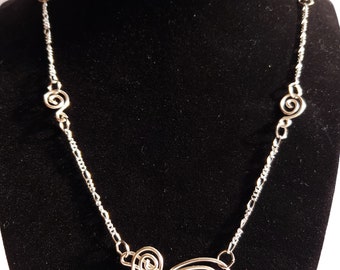 Silver Swirl Necklace - Etsy