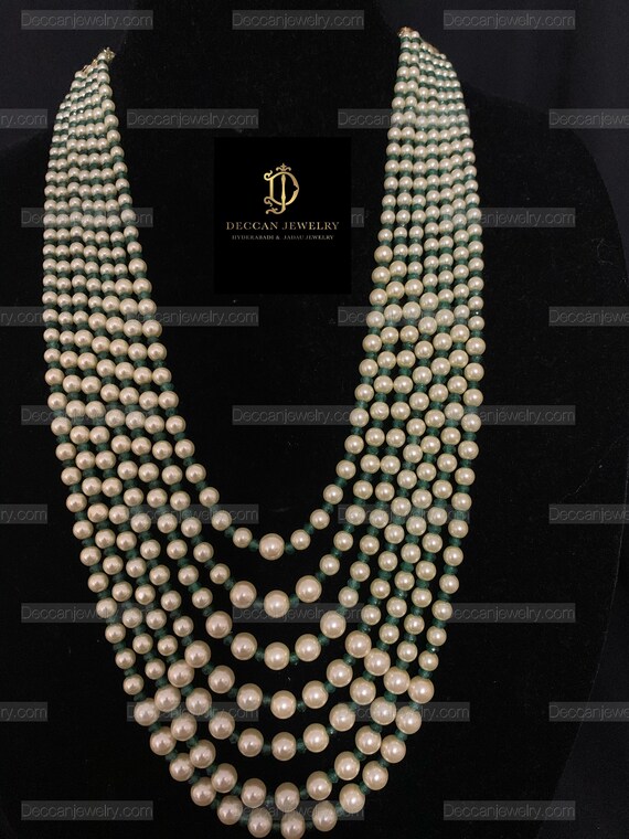 Nia Hyderabadi Jadau Pearl Necklace 