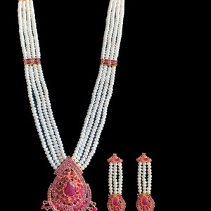 LN108 Süßwasser Perle Rani Haar in Rubinen, Indianer Schmuck