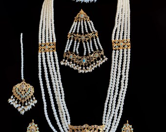 Leah hyderabadi jadau bridal set , Indian gold plated JEWELLERY