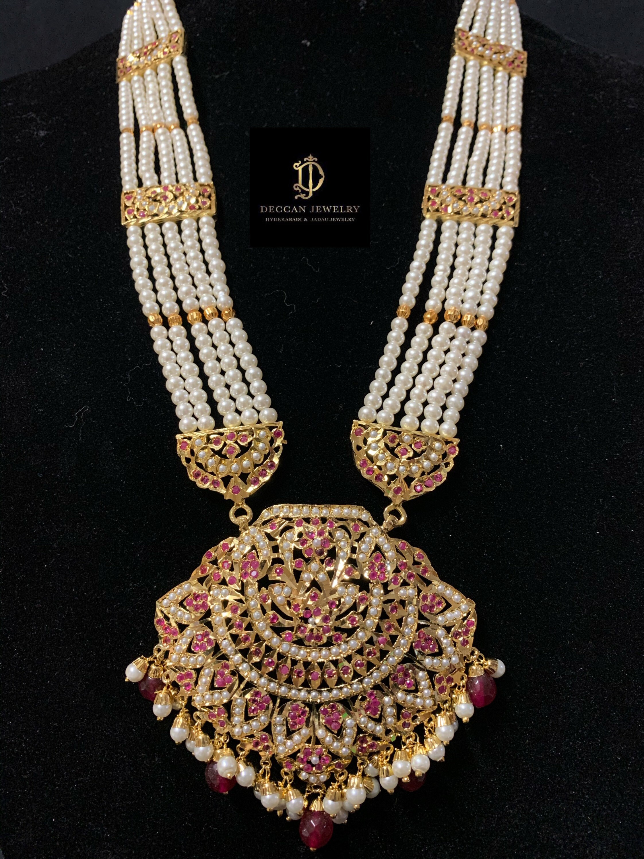 Jia Punjabi Jadau Rani Haar in Rubies Indian Jewellery | Etsy