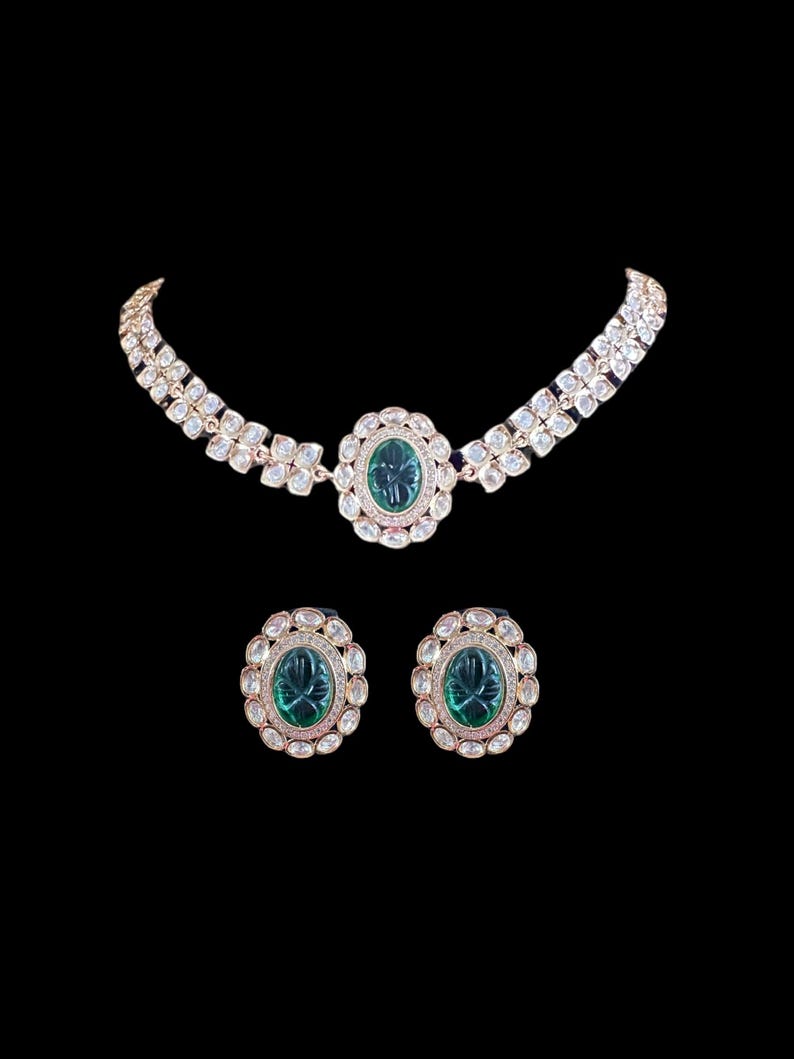 C250 High Quality Polki Choker Set in Ruby / Indian Jewellery Etsy UK