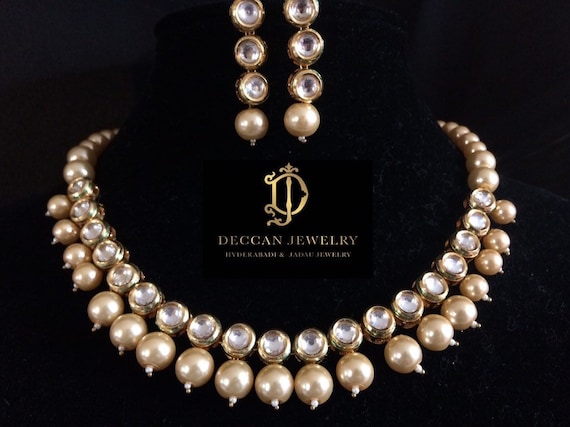kundan single line necklace