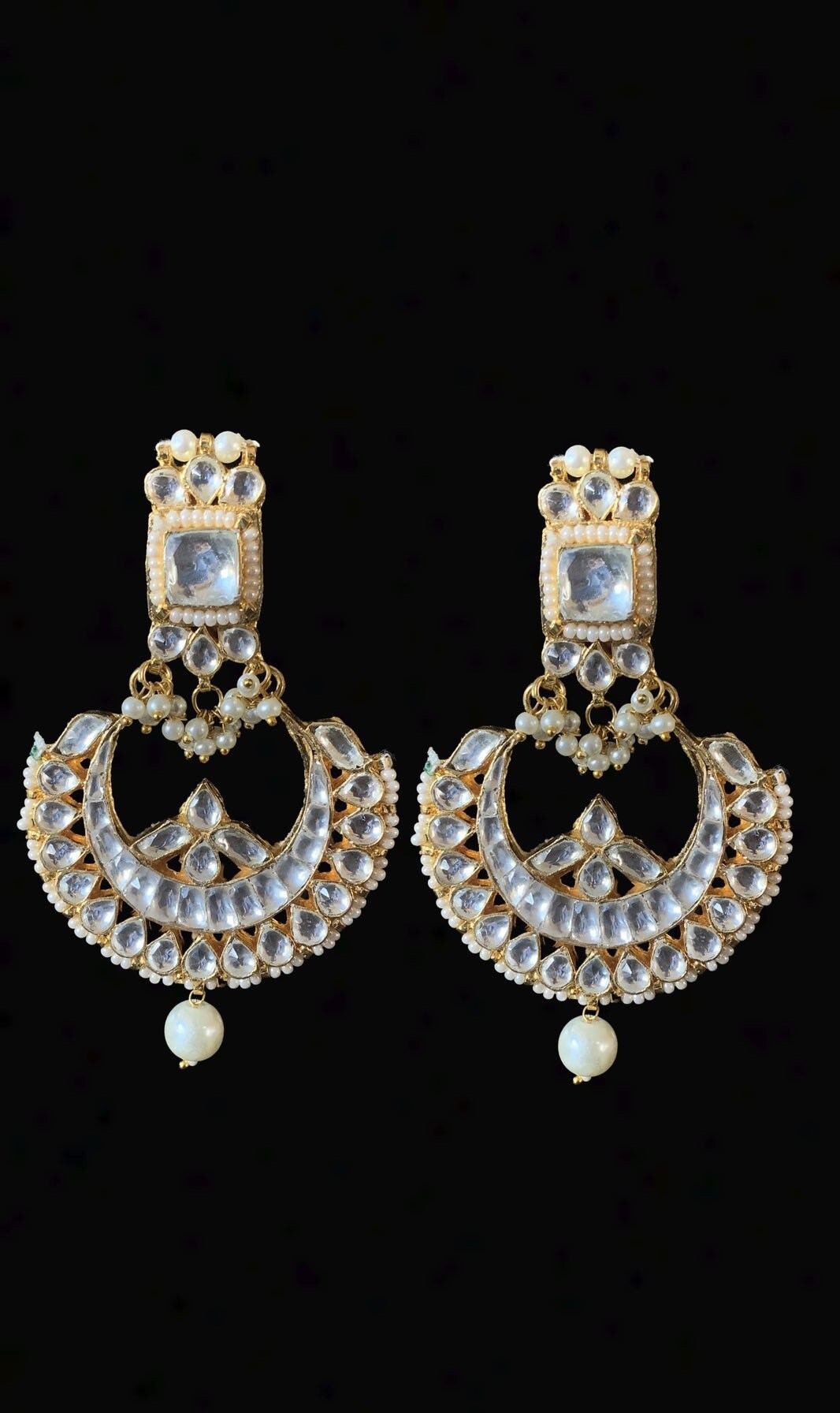 DER147 Alvira pachi kundan-oorbellen| Deccan-sieraden | statement-oorbellen | vergulde kundan-oorbellen | handgemaakte kundan Polki-sieraden