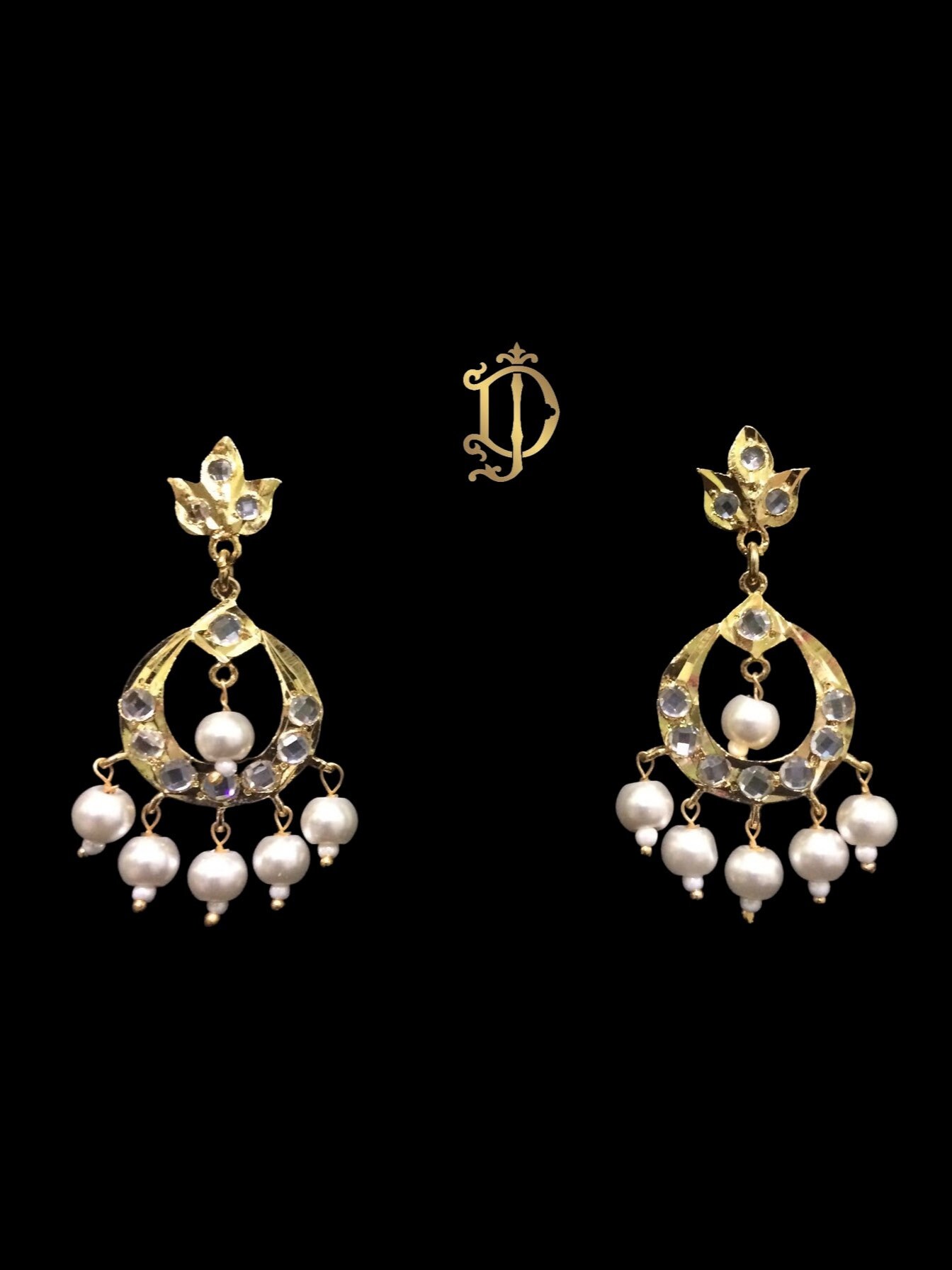 Pretty Chandbali Ruby Earrings - South India Jewels
