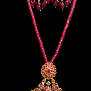 PS478 Devika  hyderabadi jadau pendant set , Indian jewellery