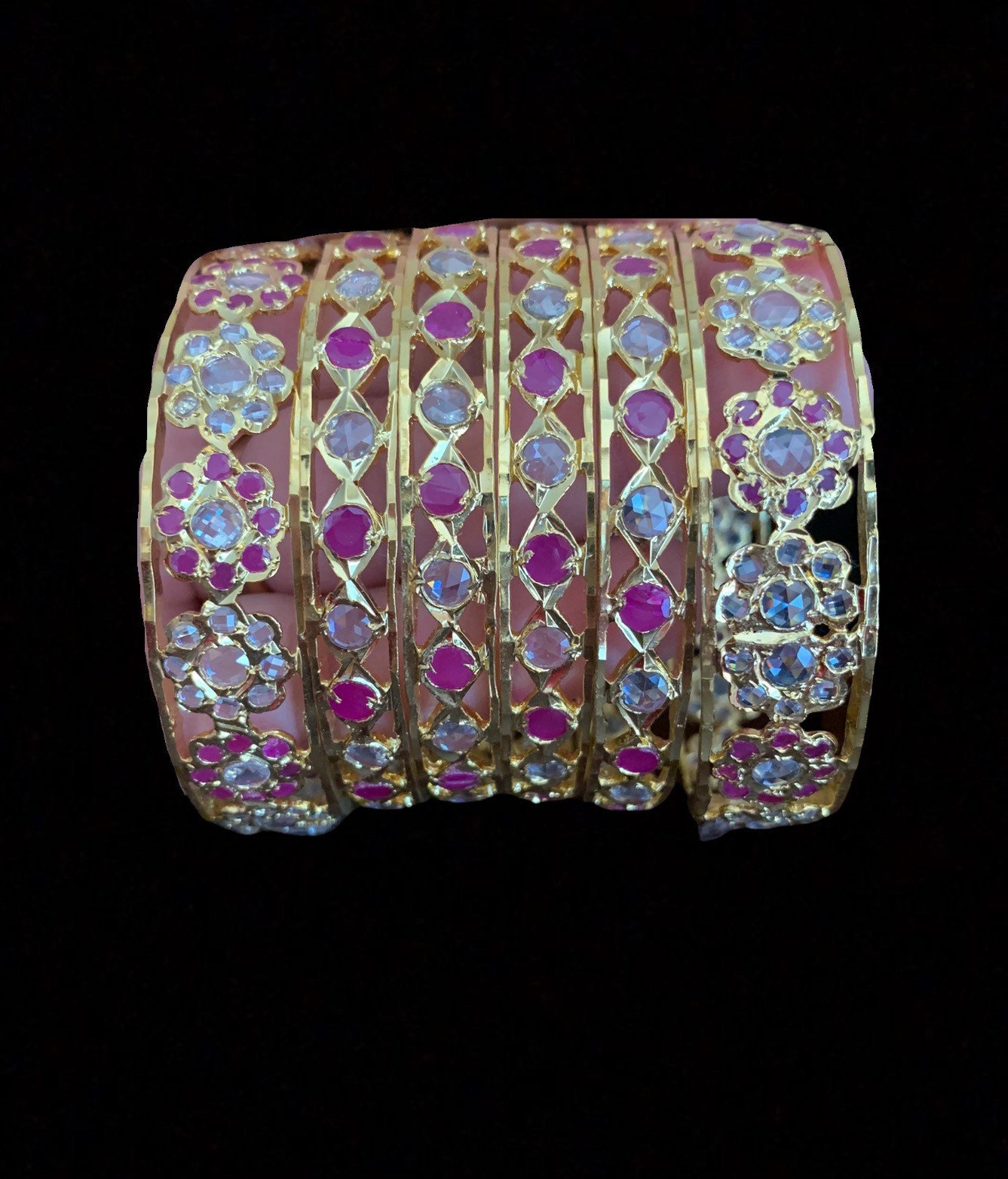 Indu hyderabadi bangles in red / ruby  , size 2.4 , Indian jewellery