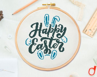 Happy Easter Cross Stitch Pattern - Etsy