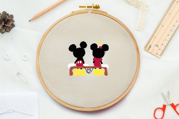 cross stitch for beginner, Cute small and love chart  kids room decor, Nursery cross stitch mouse embroidery design, Baby room decor