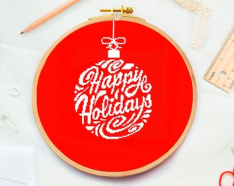 cross stitch pattern Christmas ball New year x stitch Holiday Xmas counted cross stitch chart Santa embroidery design decor DIY pdf