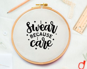 Swear text cross stitch pattern Swearword Sassy cross stitch Simple pdf pattern Rude adult dirty cross stitch Typography embroidery chart