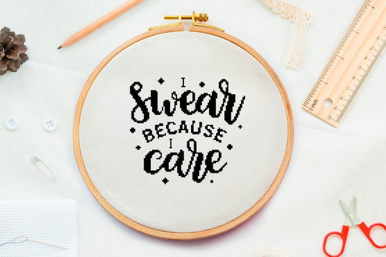 Funny cross stitch pattern adult cross stitch swear word