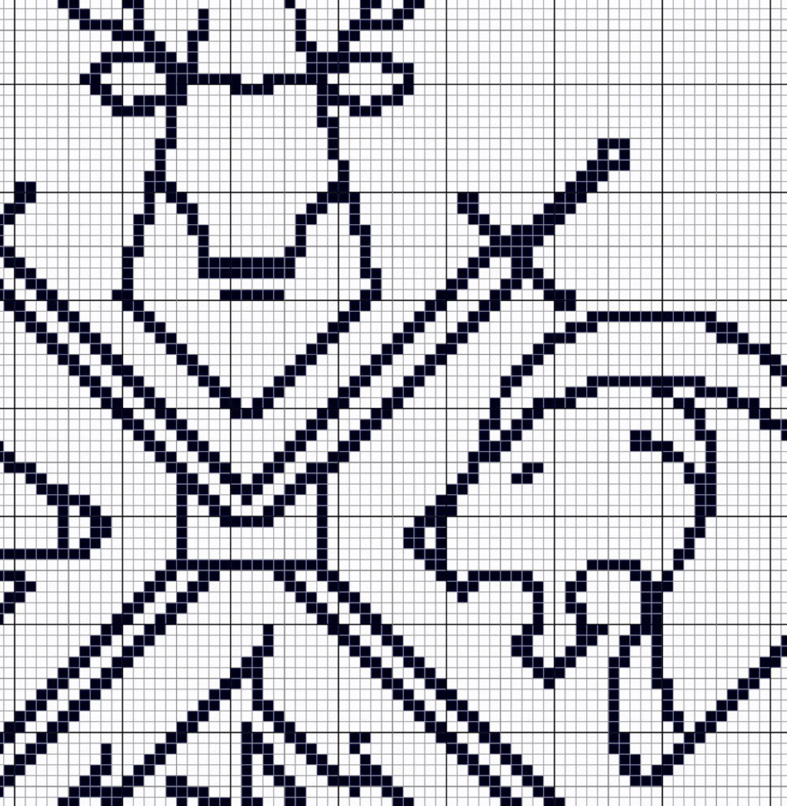 Cross Stitch Pattern for Beginner Simple One Color Cross | Etsy