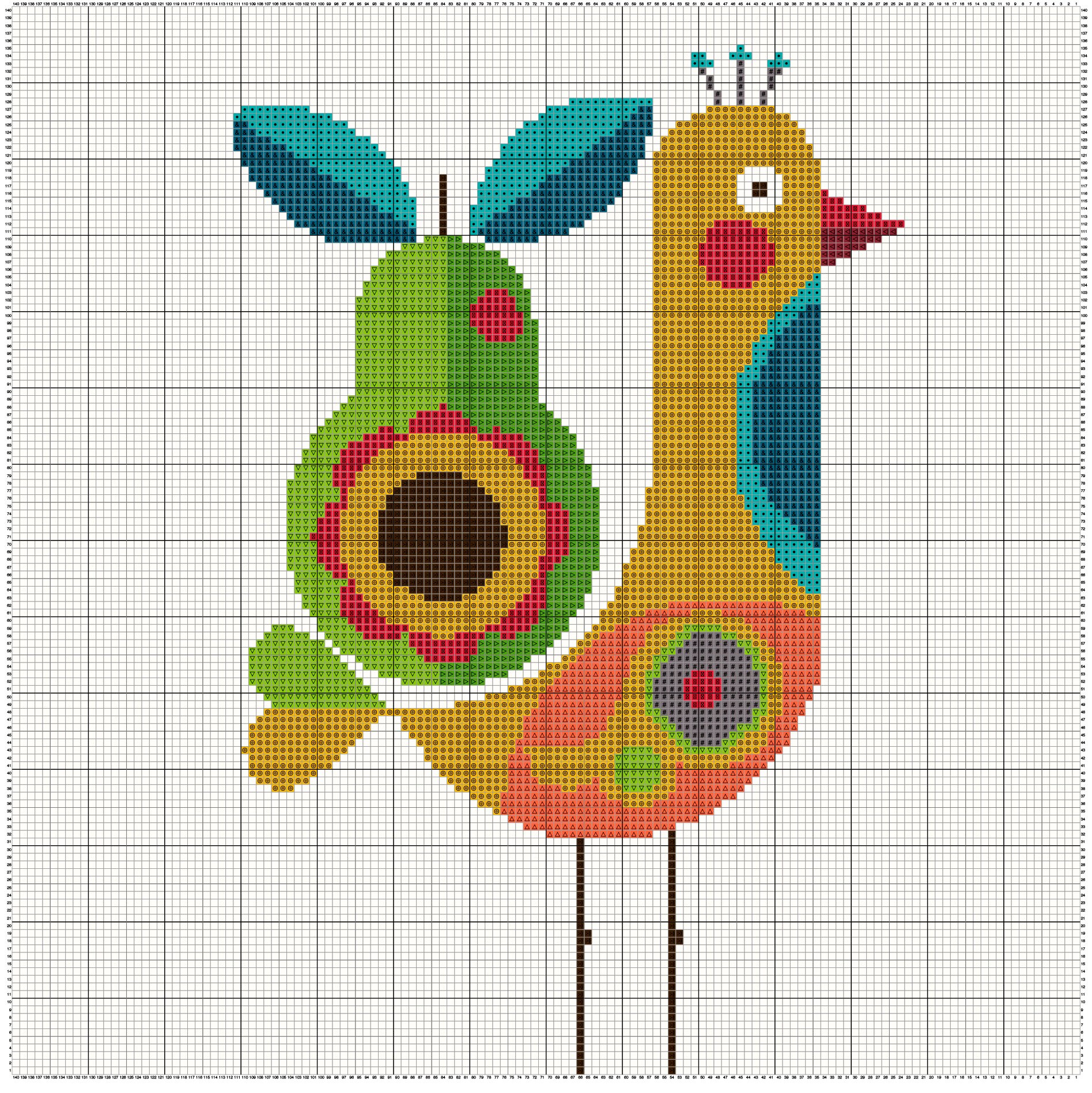 Yellow bird cross stitch dress main image 1