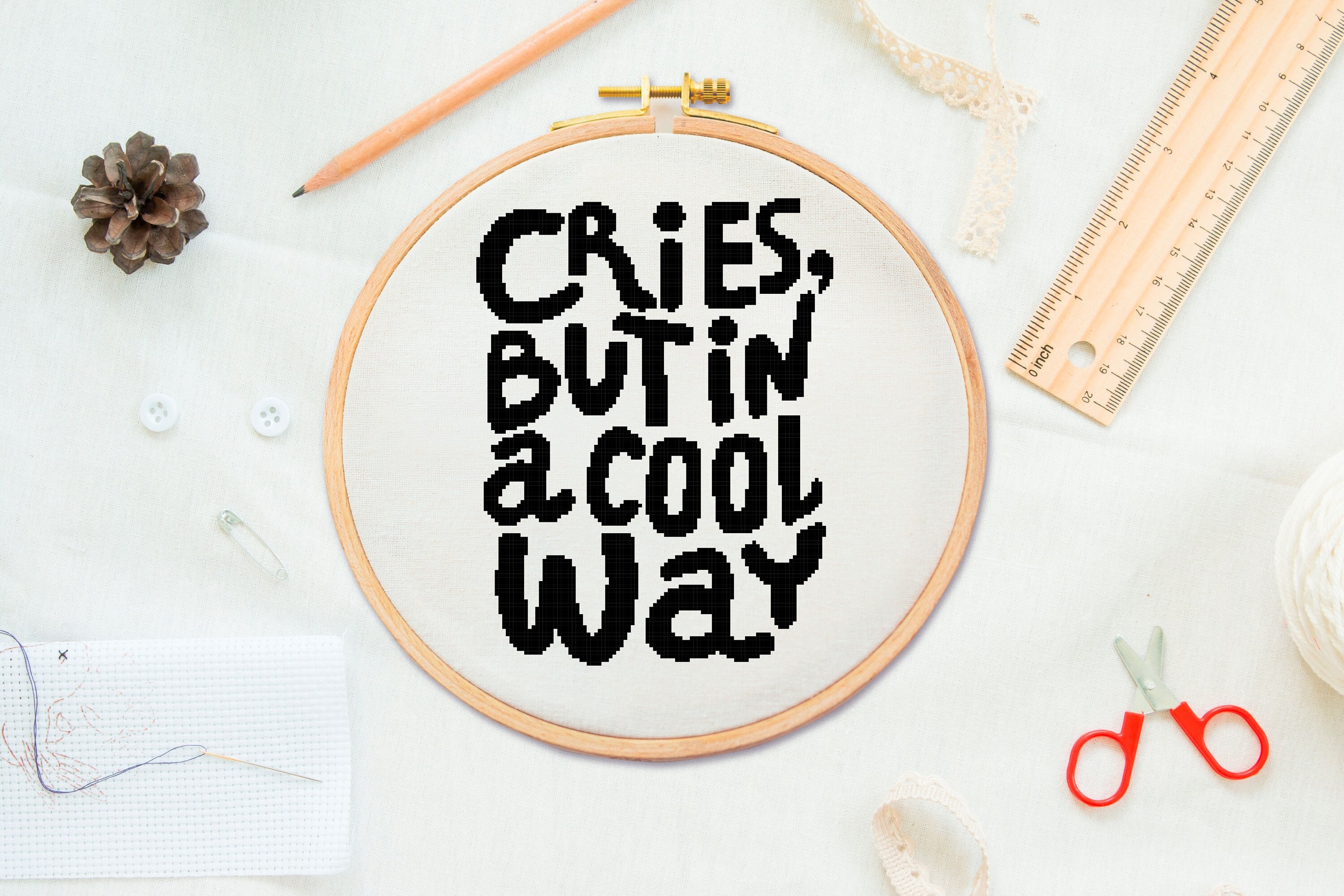 Funny Modern Cross Stitch Pattern, Quote Motivational Inspirational PDF ...