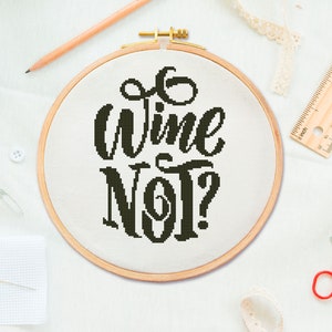 Funny , Joke cross stitch pattern, wine needlepoint scheme , text quote embroidery framework, modern adult words needlework PDF template
