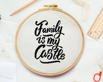 Modern Cross stitch Family pattern. Mom embroidery gift idea. Home family decor cross stitch scheme. Parents cross stitch quote scheme