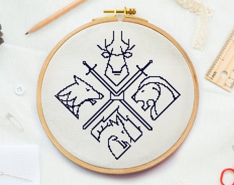 cross stitch pattern for beginner, Simple one color cross stitch, Elementary cross stitch PDF, Straightforward cross stitch chart