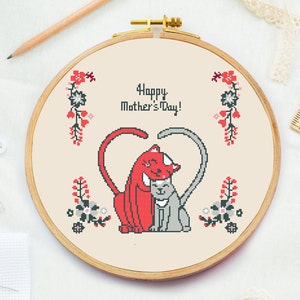 Mother Cross stitch, Mom Cross stitch pattern, Heart Xstitch, Love mother cross stitch pattern, gift for mother needlepoint pdf cross stitch