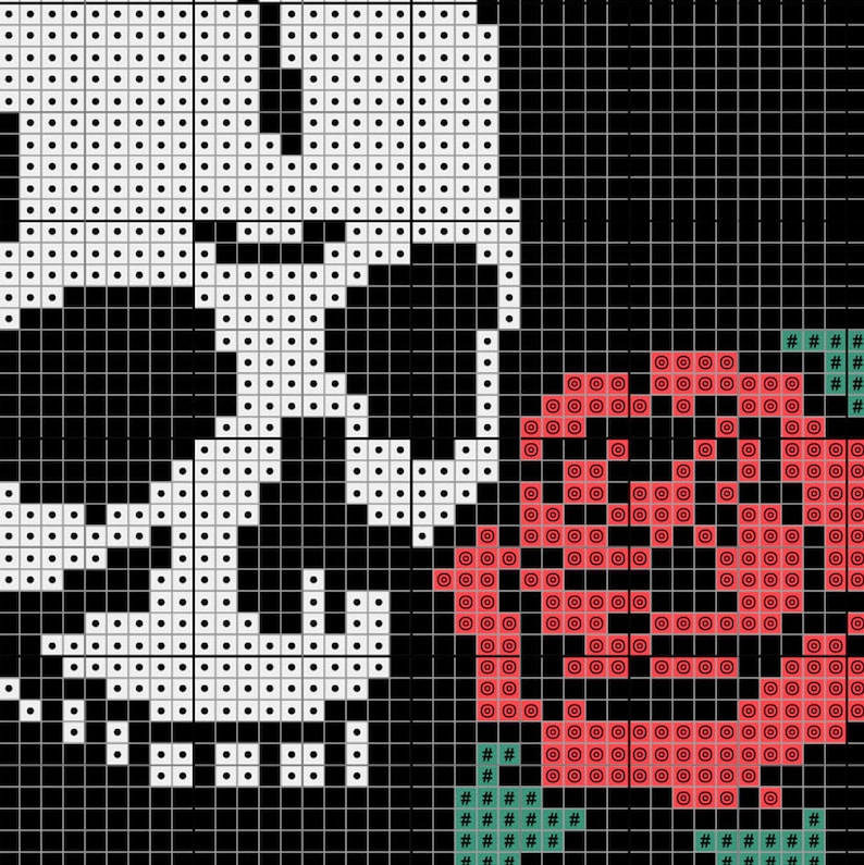 Sugar White Skull Cross Stitch Pattern Gothic Skull With Rose | Etsy