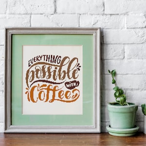Funny, joke coffee cross stitch pattern, kitchen decor pdf chart, coffee instant download pdf coffee embroidery counted simple sign