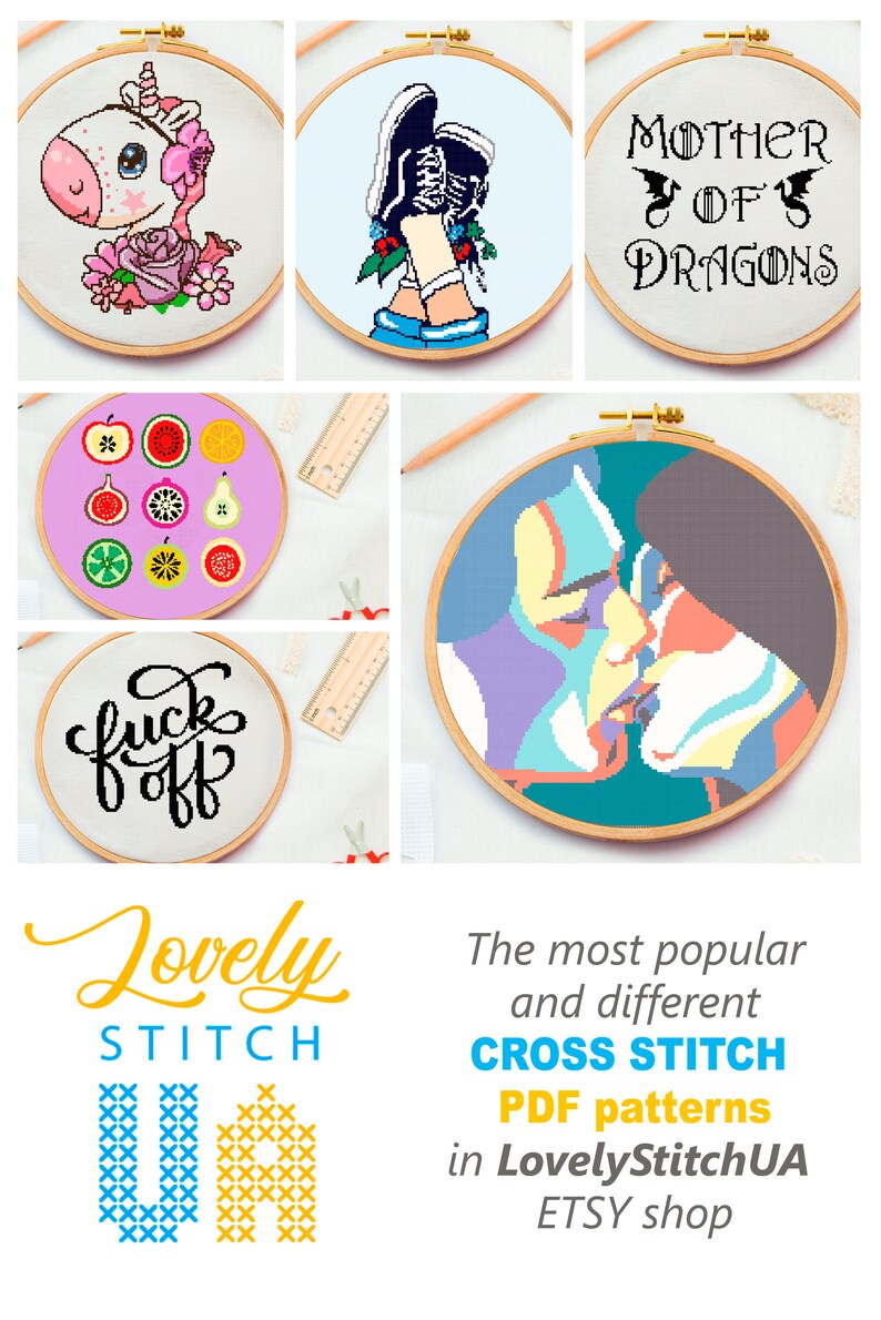 Easy and simple xstitch Unicorn cross stitch pattern Cute Baby embroidery PDF chart Nursery modern DIY decor