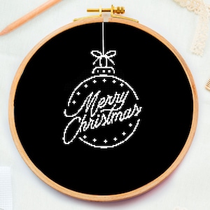 Christmas cross stitch pattern 2022, New year xstitch, Modern easy xmas counted cross stitch chart, Santa embroidery design decor DIY pdf