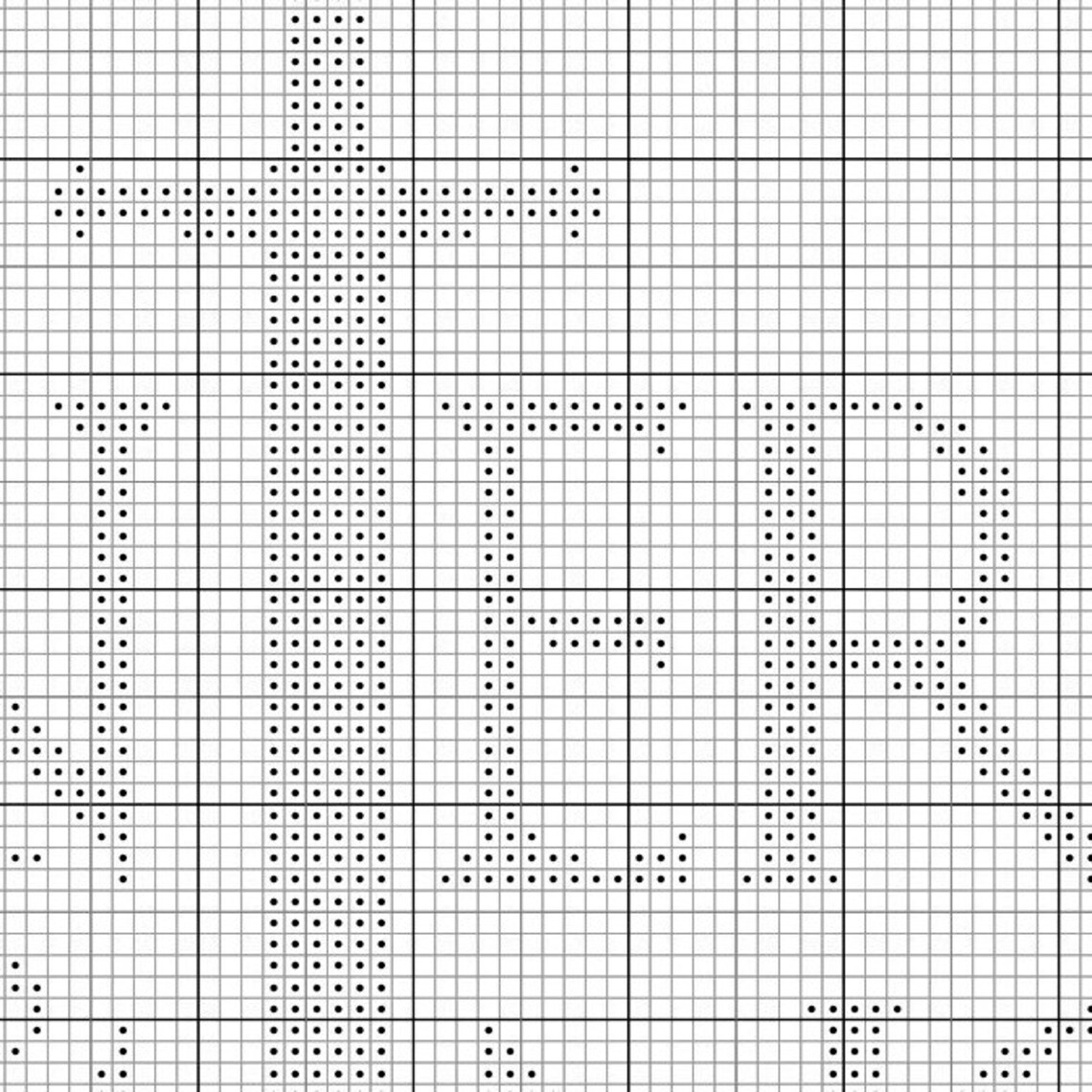 Cross Stitch Pattern for Beginner Simple One Color Cross Etsy