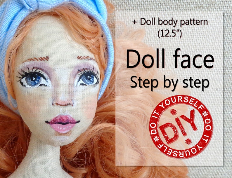 How to draw a doll face. Tutorial step by step for beginners. Etsy