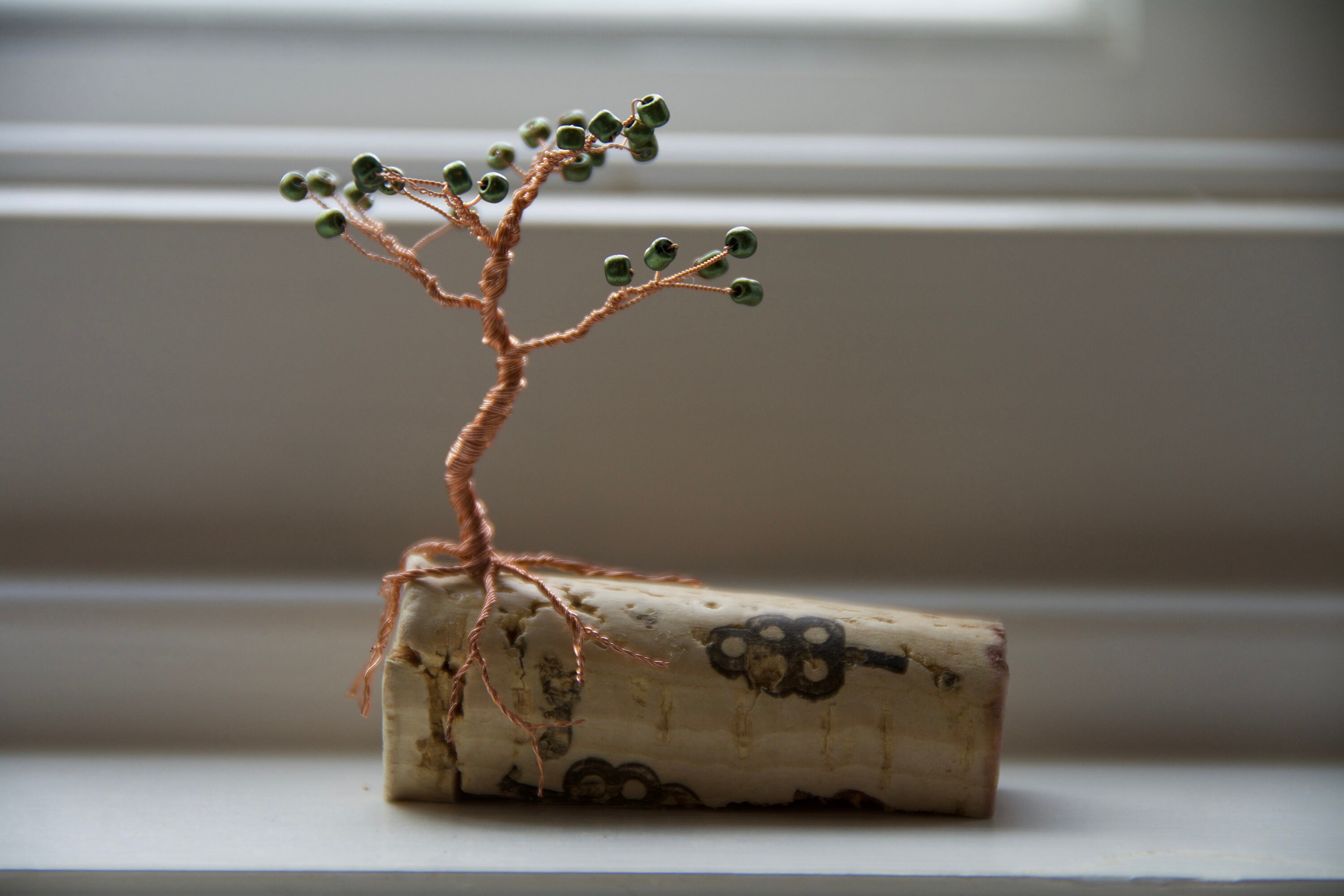 Small Wire Tree on Cork Sculpture