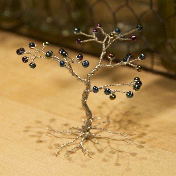 Silver Rainbow Wire Tree Sculpture