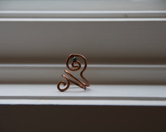 Copper Wire Ring with Swirl
