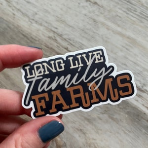 Adesivo fustellato Long Live Family Farms blu navy ruggine e crema // Adesivo fattoria e ranch