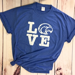 Love Hawk Head Shirt // Hawks Mascot // School Spirit Tee