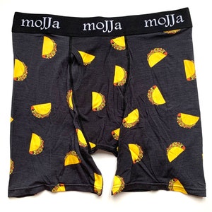Men&#39;s Taco Boxer Briefs | Modal Underwear | Fun Gitch | Groom Gifts | Sweat Proof | Comfortable Undies | Funky Gifts for Men Him