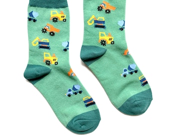 Kids&#39; Socks | Construction Vehicles | Bulldozer | Fun Socks | Cool Socks | Awesome Socks | Crazy Socks | Funky Socks