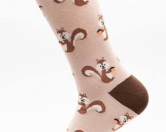 Mens Socks | Squirrel Crew Socks | Fun Socks | Cool Socks | Awesome Socks | Crazy Socks | Groom Socks | Funky Socks