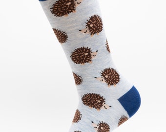 Hedgehogs Crew Socks | Fun Socks | Cool Socks | Awesome Socks | Crazy Socks | Groom Socks | Funky Socks | Men's Socks | Animal Socks