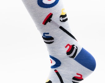 Curling-Socken | Lustige Socken | Coole Geschenke | Tolle Socken | Verrückte Socken | Bräutigamsocken | Funkige Socken