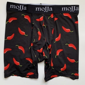 Chilly Pepper Boxer Briefs | Modal Underwear | Fun Gitch | Groom Gifts | Comfortable Undies | Novelty Gifts for Men Him | Men&#39;s Boxers