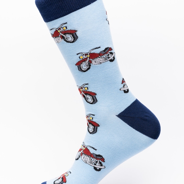 Motorcycle Crew Socks | Fun Socks | Cool Socks | Awesome Socks | Novelty Socks | Groom Socks | Funky Socks | Men's Socks | Biker