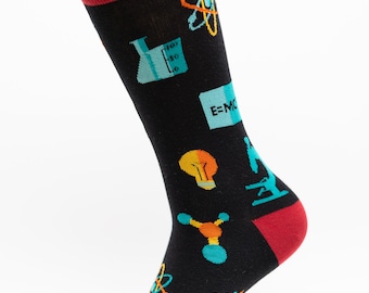 Science Crew Socks | Fun Socks | Cool Socks | Awesome Socks | Crazy Socks | Groom Socks | Funky Socks | Men's Socks | Scientist Lab work