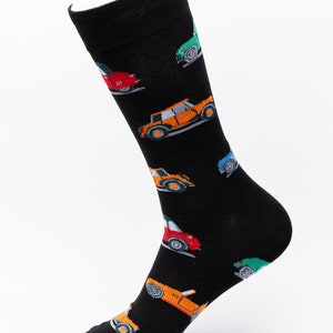 ビンテージカー クルーソックス | 楽しいソックス | クールなソックス | 素晴らしいソックス | ノベルティソックス | 新郎ソックス | ファンキーソックス | メンズソックス | 乗り物