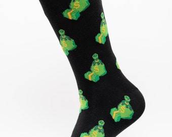 Money Crew Socks | Fun Socks | Cool Socks | Awesome Socks | Crazy Socks | Groom Socks | Funky Socks | Men's Socks | Bank Novelty Dollar Bill