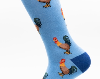 Mens Socks | Rooster Crew Socks | Fun Socks | Cool Socks | Awesome Socks | Crazy Socks | Groom Socks | Farm Socks