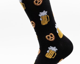 Beer and Pretzel Socks | Fun Socks | Brewery Socks | Alcohol Socks | Beer Gifts | Groom Socks | Funky Socks